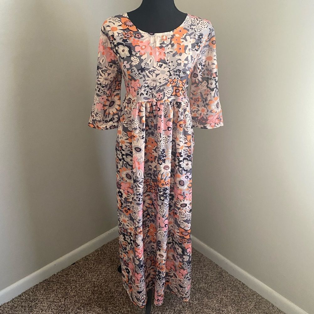 Fall Floral midi dress